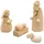 Dekohelden24 Handgedrechselte Holz Krippenfiguren als 4er Set, Maße L/B/H: 2 x 2 x 5,5 cm.