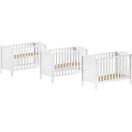 Vipack AMORI Babybett Liegefläche 60 x 120 cm, Lattenrost verstellbar, Weiß lackiert