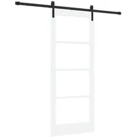 vidaXL Haustür Schiebetür ORKDAL Weiß und Schwarz 83 x 202 cm (1-St) schwarz