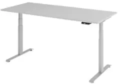 VLXK65 Elektrisch Höhenverstellbar Sitz-Stehschreibtisch Grau C-Fuß 1.800 (B) x 800 (T) x 1.295 (H) mm Spanplatte, Stahl