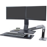 Ergotron WorkFit-A Dual mit Arbeitsfläche+ (Tisch, 24"), Monitor Halterung, Schwarz