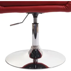 Mendler Esszimmerstuhl HWC-F19, Küchenstuhl Stuhl Drehstuhl Loungesessel, drehbar höhenverstellbar Kunstleder rot