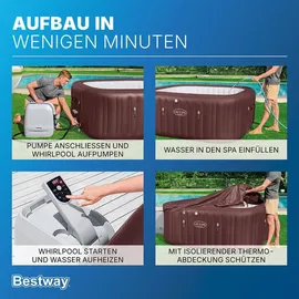 BESTWAY Maldives HydroJet Pro 201 x 201 x 80 cm Mahagoni