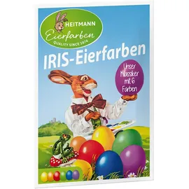 Heitmann Eierfarben - Iris Eierfarben NEU - 6 Heißfärbetabletten - Gelb, Orange, Rot, Lila, Grün, Blau