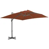 vidaXL Ampelschirm mit Aluminium-Mast 400 x 300 cm Terrakotta