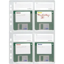 Durable Disk Pockets - Disketten-Hülle - Kapazität: 4 Disketten - durchsichtig (