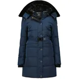 Geographical Norway Damen Winter Jacke Mantel Parka Steppjacke Steppmantel Wintermantel, Farbe:Navy, Größe:L 40 - L