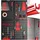 Tectake Werkzeuglochwand Metall 160 cm x 60 cm rot/schwarz
