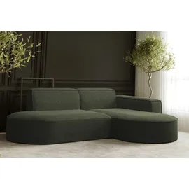 Kaiser Möbel Ecksofa, Sofa L form, Couch L form MODENA L STUDIO stoff Neve Olive Rechts