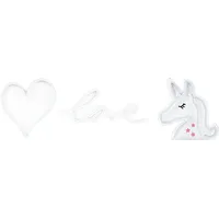 Beliani LED Neonlicht 3er Set SUSIE Rosa