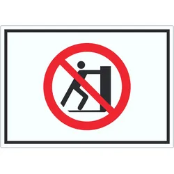 HB-Druck Nicht schieben Symbol Aufkleber A9 (37x52mm)