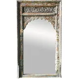 Marrakesch Orient & Mediterran Interior Orientalischer Vintage Spiegel Wandspiegel Inara Grau