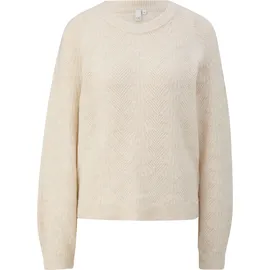 QS Longpullover mit Ajourmuster Creme XS