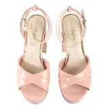 Buffalo High-Heel-Pumps BUFFALO "Buffalo JESSIE CROSS", Damen, Gr. 41, rosa (blush), Polyurethan, unifarben, Schuhe