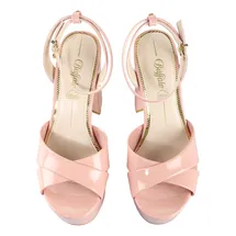 Buffalo High-Heel-Pumps BUFFALO "Buffalo JESSIE CROSS", Damen, Gr. 41, rosa (blush), Polyurethan, unifarben, Schuhe