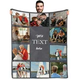 Personalisierte Decke mit Foto – Individuelle Fotodecke mit Eigenem Foto, Kuscheldecke für Kinder, Jugendliche und Erwachsene, Geburtstagsgeschenk für Freundin, Mama, Papa, Familie und Haust