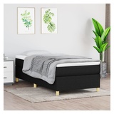 vidaXL Boxspringbett mit Matratze Schwarz 100x200 cm Stoff