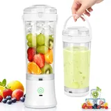 Birnetek Elektrischer Mixer Smoothie Maker, 600ml Tragbarer Mixbecher, 2 Mixmodi und 4000 mAh Portable Blender, Shakes mit 6 Klingen, 25 Tassen Saft Auspressen, für Shakes und Smoothies