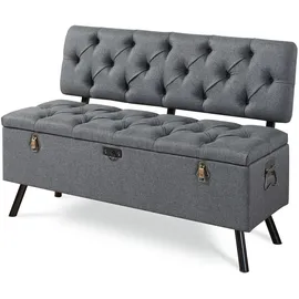 [en.casa] Sitzbank Malmöhus Dunkelgrau 110 x 48 x 75 cm
