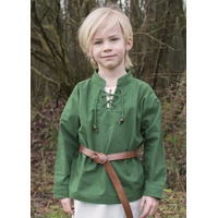 Battle Merchant Ritter-Kostüm Kinder Mittelalter-Hemd Colin, mit Schnürung, grün, Gr. 110 grün 110 - 110