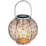 GLOBO Solarleuchte Metall silberfarben 1x LED spritzwassergeschützt
