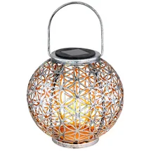 GLOBO Solarleuchte Metall silberfarben 1x LED spritzwassergeschützt
