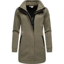 Ragwear Damen, Leichter Sweat-Übergangsmantel lang windabweisendl mit hohem Kragen Letrice Bonded Mocca24 Gr. S - S