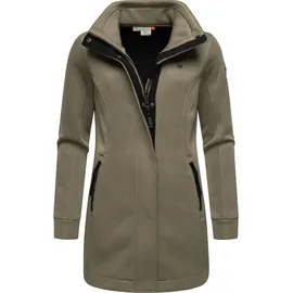 Ragwear Damen, Leichter Sweat-Übergangsmantel lang windabweisendl mit hohem Kragen Letrice Bonded Mocca24 Gr. S - S
