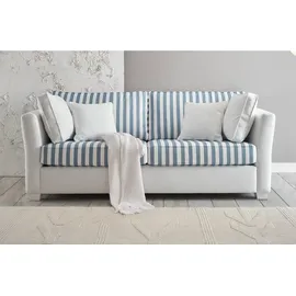 furn.design Couch 2,5-Sitzer Creme/Blau