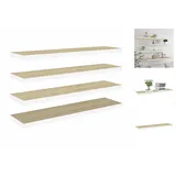 vidaXL Schweberegale 4 Stk. Eiche und Weiß 90x23,5x3,8 cm MDF