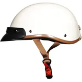 LIONCIANO Motorradhelm für Erwachsene, Jethelm, 709 ABS kombiniert mit EPS, Schnellverschluss-Kinnschnalle. Passend für Scooter Moped Chopper Vintage Sturzhelm(Weiß, 2XL 59-60CM)