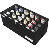 Schuhorganizer für Closet, Passt 24 Paare, große Schuhschrank, Schuhbox mit Durchsichtigem Deckel, Starke Aufbewahrungskiste für Schuhaufbewahrung, Platzsparender Shoe Rack mit Griffen, Schwarz