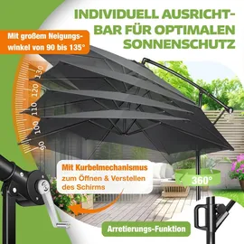 Kesser Ampelschirm Ø 300 cm Grau