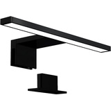 B.K.Licht Spiegelleuchte incl. LED Platine, 5 Watt, 650 Lumen, 4.000 Kelvin, neutralweißes Licht, inkl. Aufbau- und Spiegelklemme, IP44, 30cm lang, schwarz