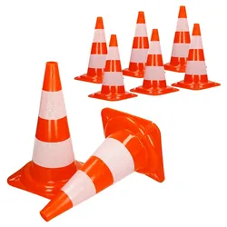 ECD Germany 8er Pack Warnkegel Warnleitkegel Verkehrsleitkegel Pylon Sicherheit 47 cm Kegel