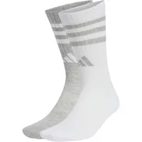 adidas Cushioned Sportswear 3-Streifen Glam Crew 2er Pack White / Mgh Solid Grey 40-42