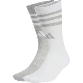 adidas Cushioned Sportswear 3-Streifen Glam Crew 2er Pack White / Mgh Solid Grey 40-42