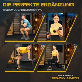 trex sport Gummierte Kurzhantel 10 kg schwarz