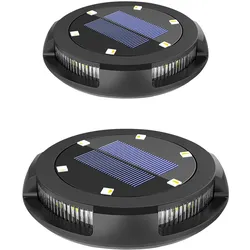 Activejet 2er-Set RGB-LED-Solarlampen LARIX, Außen-Bodenbeleuchtung, Schwarz, Ku