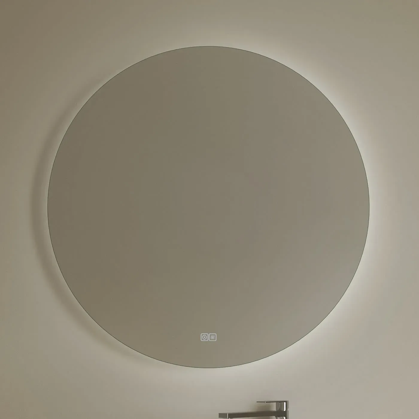 Kronenbach Moon Badspiegel Ø 100 cm mit Spiegelheizung und hochwertigem LED-Treiber