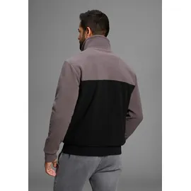 MAN'S WORLD Fleecepullover Troyer Schwarz 5XL
