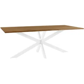 sam möbel gmbh Esstisch Baumkante 200 x 77 x 100 cm Eiche geölt/weiß