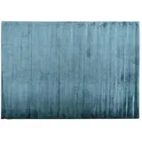 Tom Tailor Webteppich Shine Uni 65 x 135 cm Viskose Blau Aqua