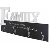 Haku-Möbel Wandgarderobe Family 50 x 29 x 7 cm Schwarz