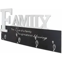 Haku-Möbel Wandgarderobe Family 50 x 29 x 7 cm Schwarz