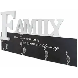 Haku-Möbel Wandgarderobe Family 50 x 29 x 7 cm Schwarz