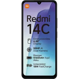 Xiaomi Redmi 14C 8 GB RAM 256 GB Midnight Black