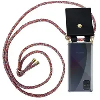 Cadorabo Hülle für Samsung Galaxy A51 4G / M40s Schutzhülle in Rot Handy Kette Silikon Kordel abnehmbares Etui