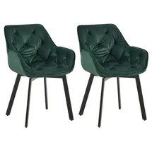 CLP Esszimmerstuhl Antigo Polyester grün 2er Set
