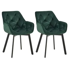 CLP Esszimmerstuhl Antigo Polyester grün 2er Set